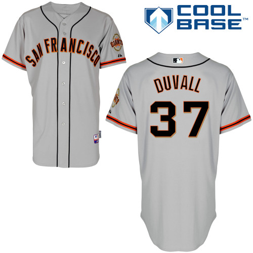 Adam Duvall #37 MLB Jersey-San Francisco Giants Men's Authentic Road 1 Gray Cool Base Baseball Jersey